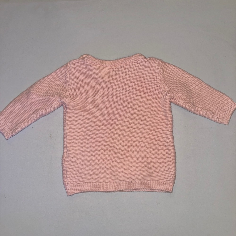 Carter's Sweater and Bodysuit Dress Set Baby Girls 3M Pink Coral Bear Kitty - Picture 6 of 11